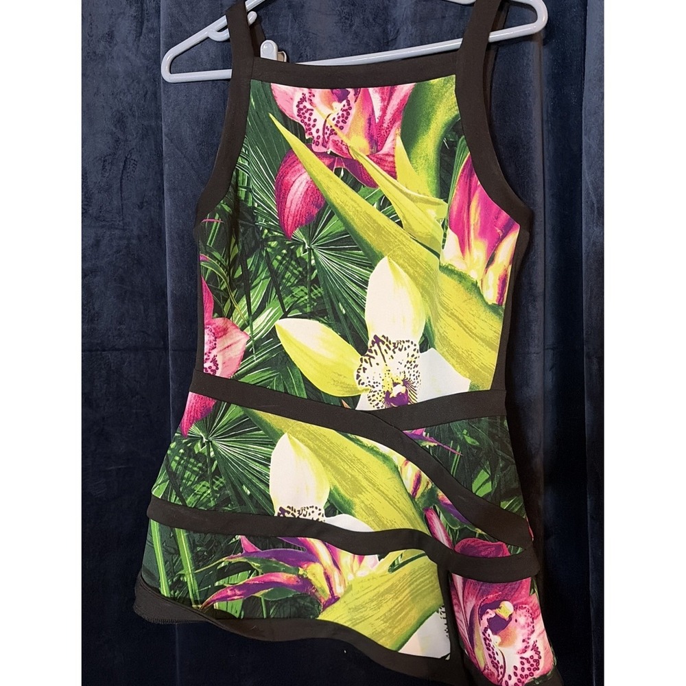 Worthington Tropical Peplum Asymmetrical Tank Top Size S? No Tag Measurements